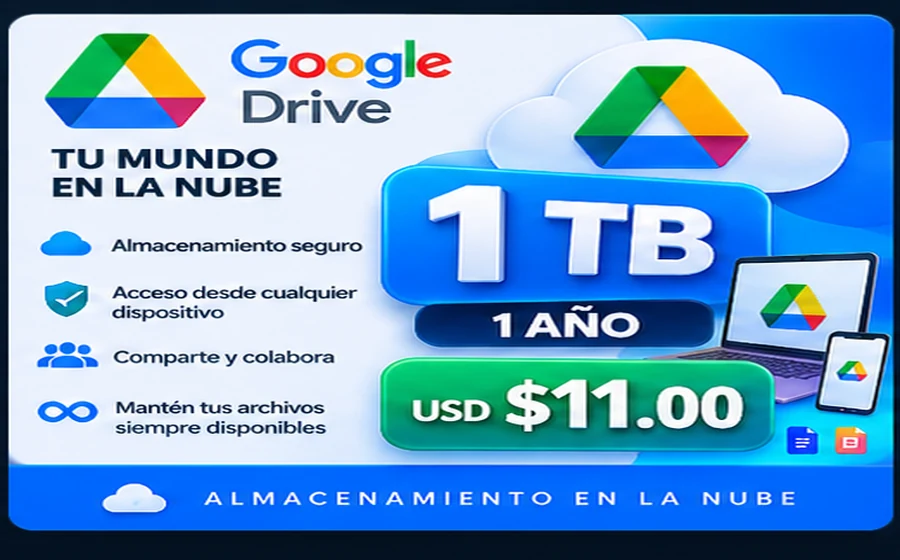 Plan Google Drive 1 TB - 1 Año