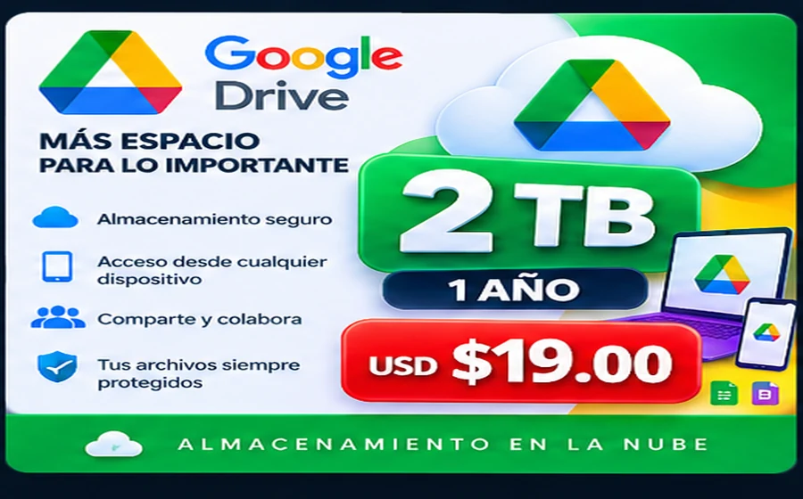 Plan Google Drive 2 TB - 1 Año